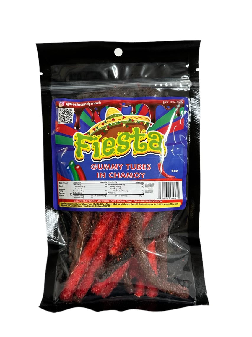 Fiesta Gummy Tubes in Chamoy
