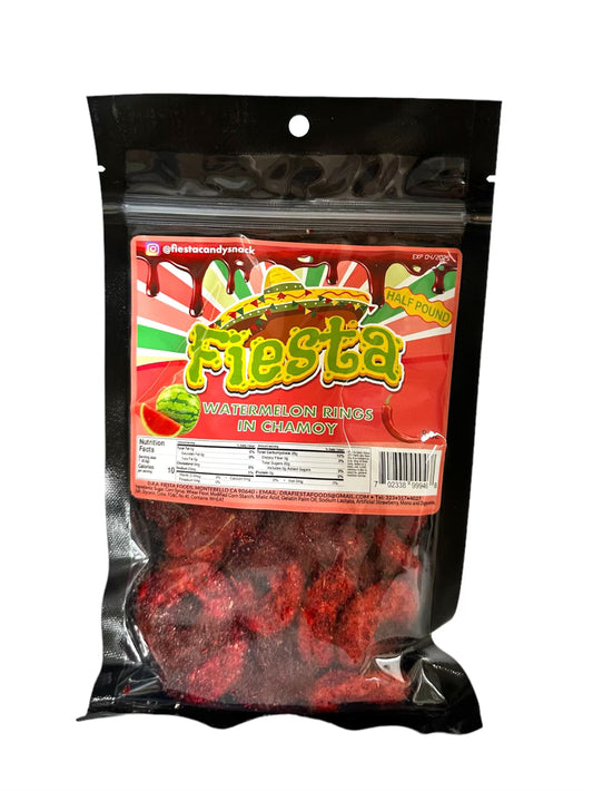 Fiesta Watermelon Rings in Chamoy